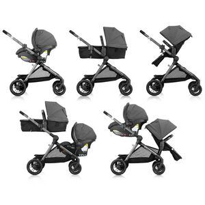 Evenflo Pivot Xpand Modular Travel System with LiteMax Infant Car Seat - Sabino Gray, , hires