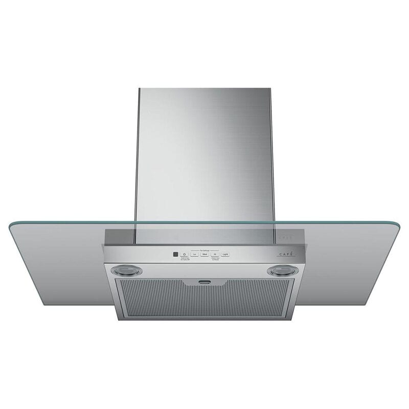 Cafe 30 in. Convertible Chimney Style Range Hood with 350 CFM, 4 Fan Speeds & 2 Halogen Lights - Stainless Steel, , hires