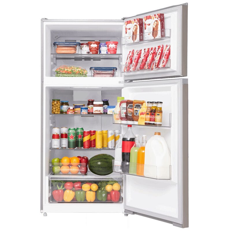 Midea 28 in. 14.2 cu. ft. Counter Depth Garage-Ready Top Freezer Refrigerator - Stainless Steel, Stainless Steel, hires