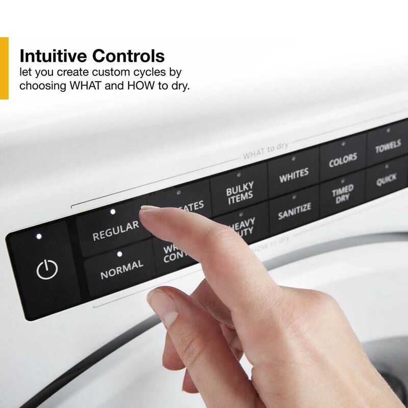 Whirlpool 27 in. 7.4 cu. ft. Stackable Gas Dryer with Intuitive Touch Controls, Sanitize Cycle & Sensor Dry - White, , hires