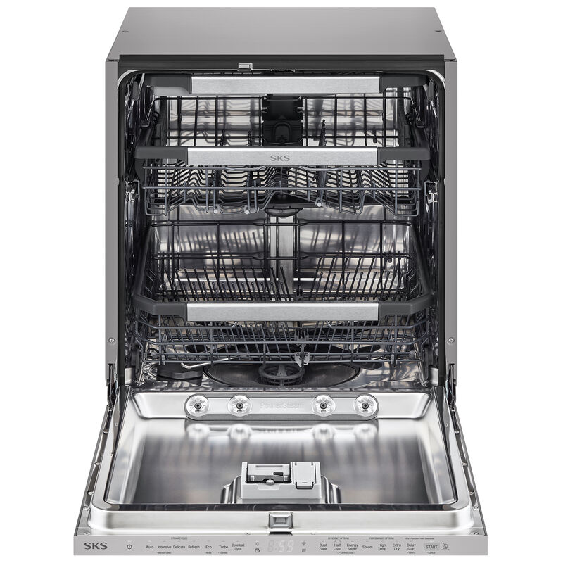SKS 24 in. Top Control Flush-Mount Smart Dishwasher with 44 dBa Sound Level & 3rd-Rack - Custom Panel Ready, , hires