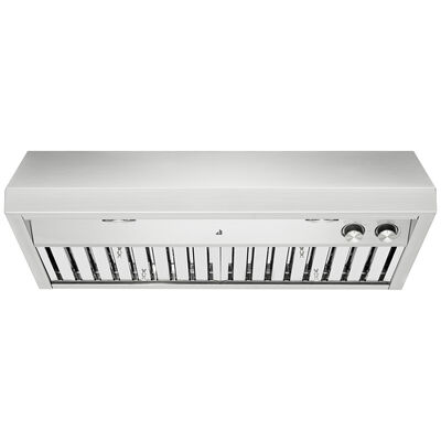 JennAir Pro-Style 36 in. Ducted Canopy Pro Style Style Range Hood with 600 CFM, 4 Fan Speeds & 2 Halogen Lights - Stainless Steel | JXU9136HP
