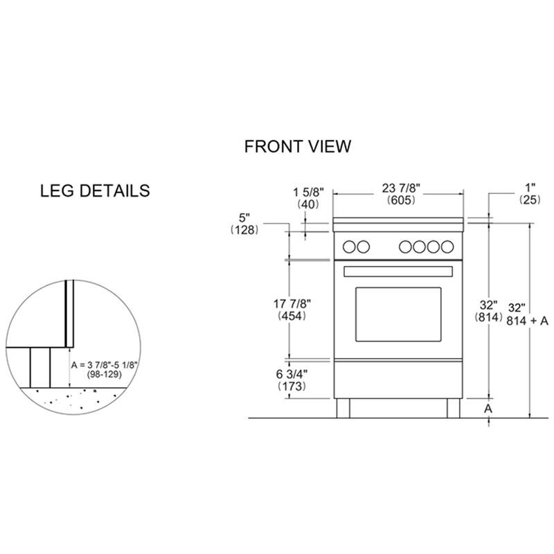Bertazzoni Master Series 24 in. 2.5 cu. ft. Standard Convection Gas Range with 4 Sealed Burners - Stainless Steel, , hires