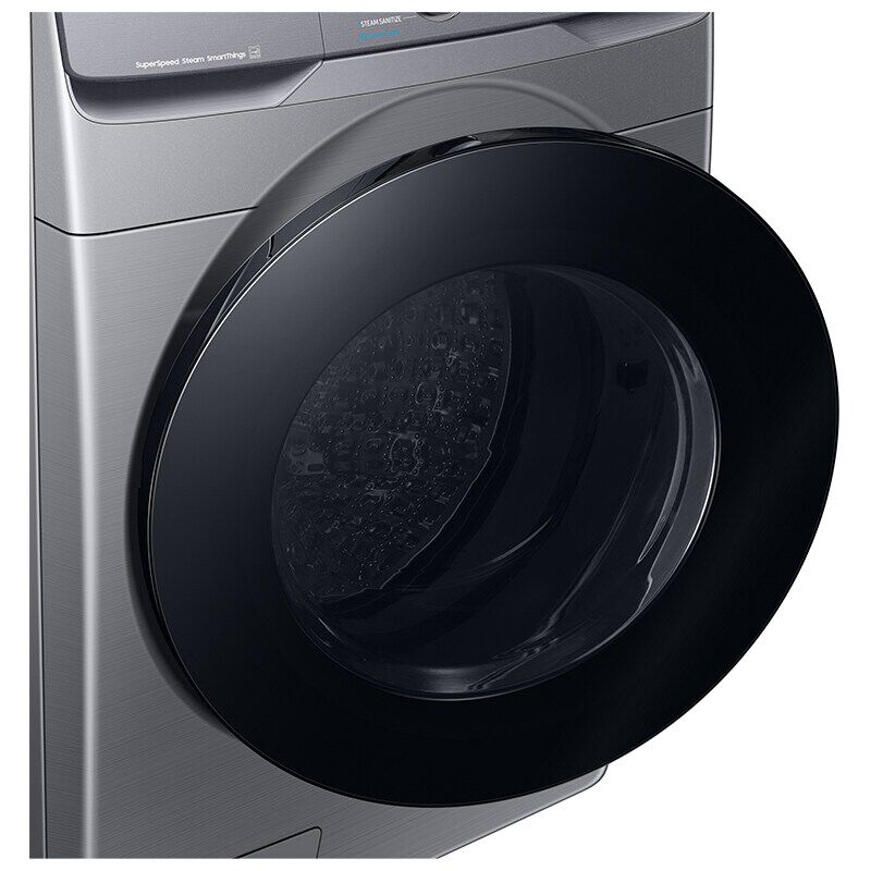 Samsung 27 in. 4.5 cu. ft. Smart Stackable Front Load Washer with Super Speed Wash, Sanitize & Steam Wash Cycle - Platinum, Platinum, hires