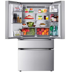 LG 36 in. 24.5 cu. ft. Smart Counter Depth 4-Door French Door Refrigerator with Ice & Water Dispenser - PrintProof Stainless Steel, , hires