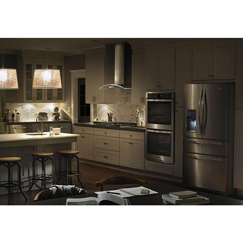 Whirlpool 36 in. Convertible Chimney Style Range Hood with 400 CFM, 3 Fan Speeds & 2 LED Lights - Stainless Steel, , hires