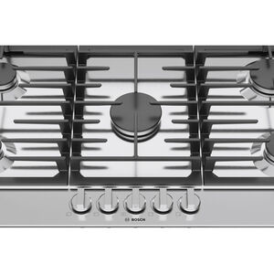 Bosch 300 Series 36 in. 5-Burner Natural Gas Cooktop with Simmer Burner & Power Burner - Stainless Steel, , hires