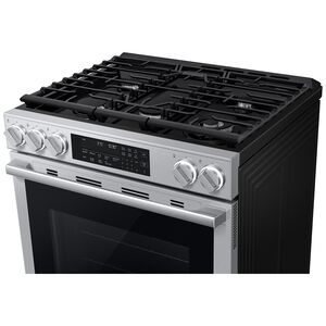 Samsung Bespoke 30 in. 6.0 cu. ft. Smart Air-Fry True European Convection Slide-In Gas Range with 5 Sealed Burners & Griddle - Stainless Steel, Stainless Steel, hires