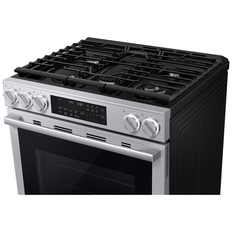 Samsung Bespoke 30 in. 6.0 cu. ft. Smart Air-Fry True European Convection Slide-In Gas Range with 5 Sealed Burners & Griddle - Stainless Steel, Stainless Steel, hires