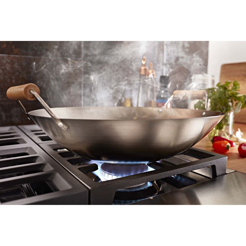KitchenAid 36 in. 5.1 cu. ft. Smart True European Convection Dual Fuel Range with 6 Sealed Burners - Black, , hires