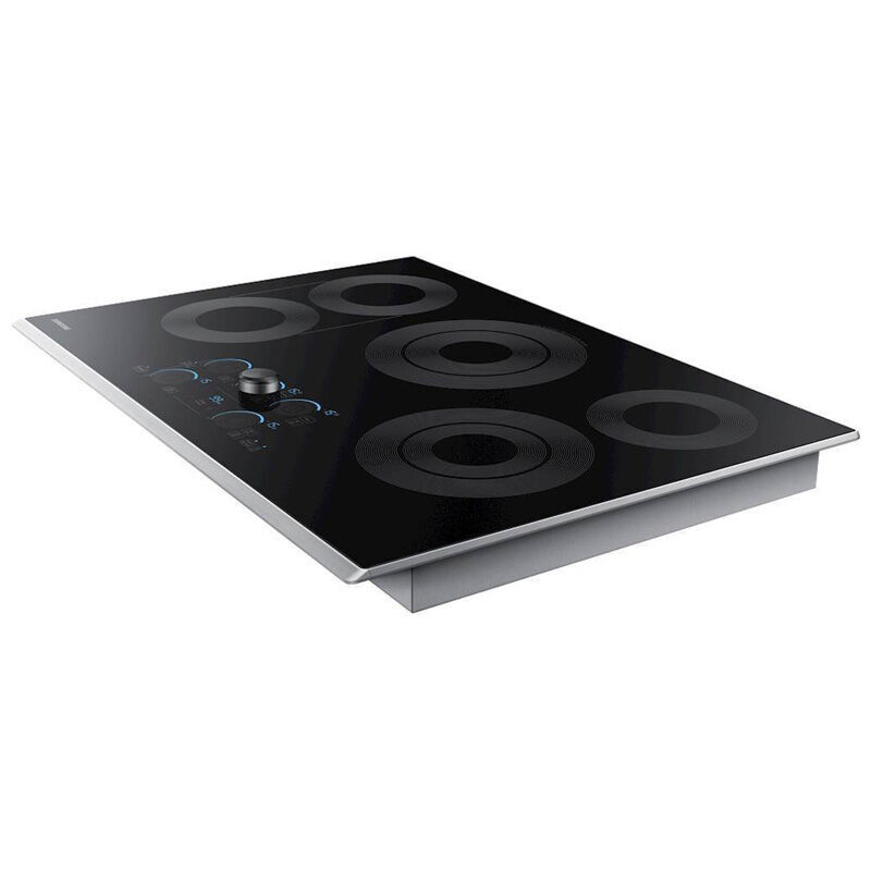 Samsung 30 in. 5-Burner Smart Electric Cooktop with Simmer Burner & Power Burner - Stainless Steel, , hires