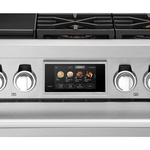 Signature Kitchen Suite 36 in. 6.3 cu. ft. Smart Standard Convection Steam Dual Fuel Range with 4 Sealed Burners - Stainless Steel, , hires
