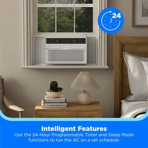 Midea 8,000 BTU 115V Smart Window Air Conditioner with 3 Fan Speeds, Sleep Mode & Remote Control - White, , hires