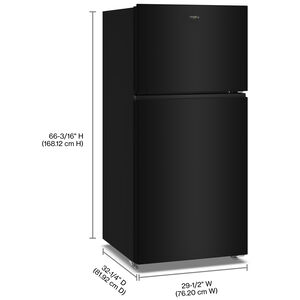 Whirlpool 30 in. 19.3 cu. ft. Top Freezer Refrigerator with Ice Maker - Black, Black, hires