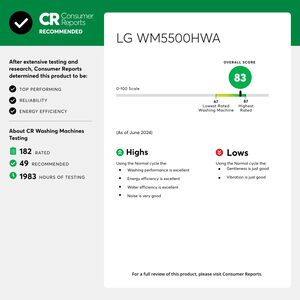 LG 27 in. 4.5 cu. ft. Smart Stackable Front Load Washer with AI DD Built-In Intelligence, TurboWash 360 Technology, Allergiene, Sanitize & Steam Wash Cycle - White, , hires