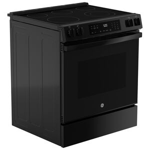 GE 500 Series 30 in. 5.3 cu. ft. Slide-In Electric Range with Radiant Burners - Black, , hires