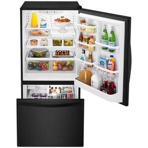 Whirlpool 33 in. 22.1 cu. ft. Bottom Freezer Refrigerator with Ice Maker - Black-on-Black, Black on Black, hires