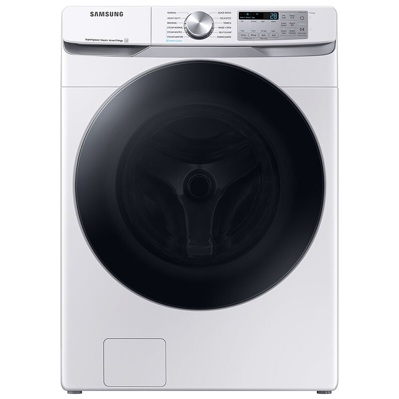 Samsung 27 in. 4.5 cu. ft. Smart Stackable Front Load Washer with Super Speed Wash, Sanitize & Steam Wash Cycle - White, White, hires