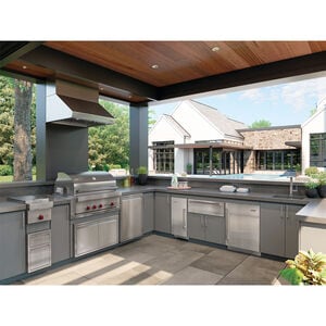 Wolf 13 in. Natural Gas Single Side Burner - Stainless Steel, , hires