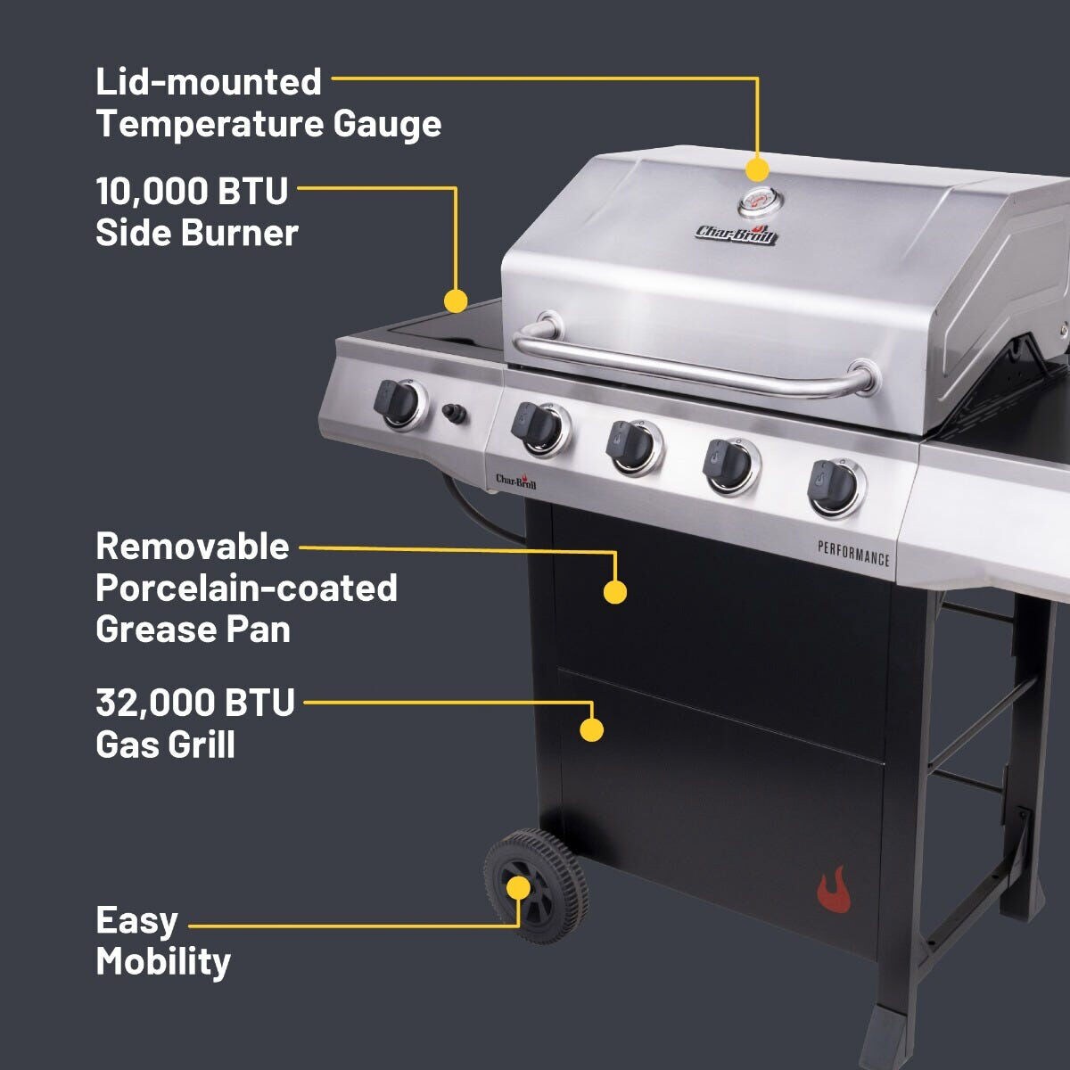 Charbroil performance 4 burner gas grill clearance