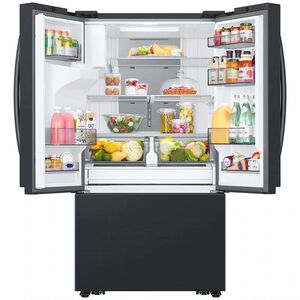 Samsung 36 in. 30.5 cu. ft. Smart French Door Refrigerator with External Ice & Water Dispenser - Matte Black Steel, Matte Black Steel, hires