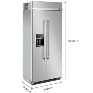 KitchenAid 36 in. 20.8 cu. ft. Built-In Counter Depth Side by Side Refrigerator with Ice & Water Dispenser - Stainless Steel with PrintShield Finish, , hires