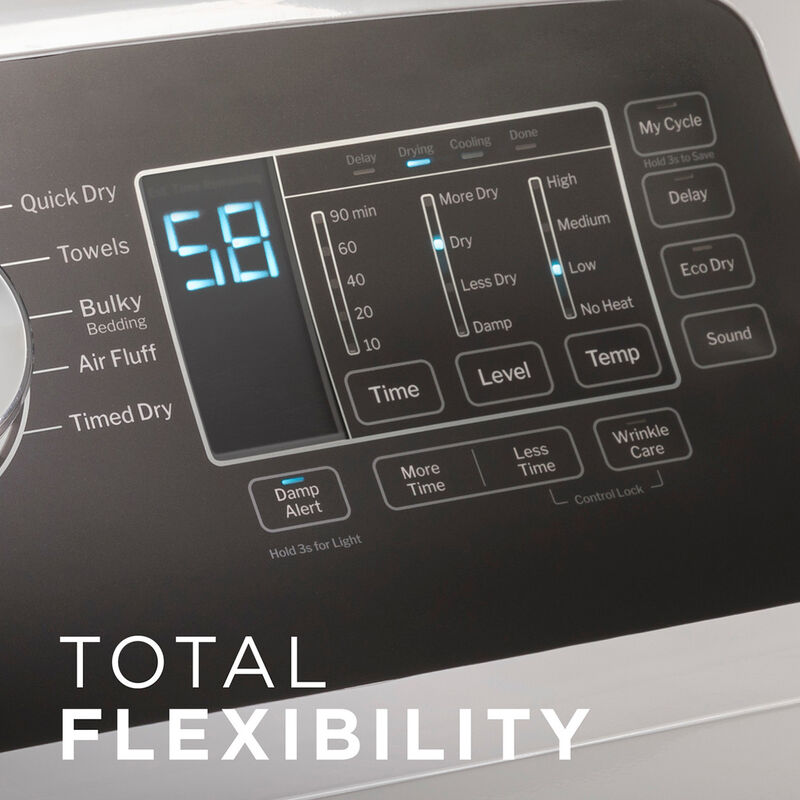 GE 27 in. 7.4 cu. ft. Electric Dryer with Sanitize Cycle & Sensor Dry - White, , hires