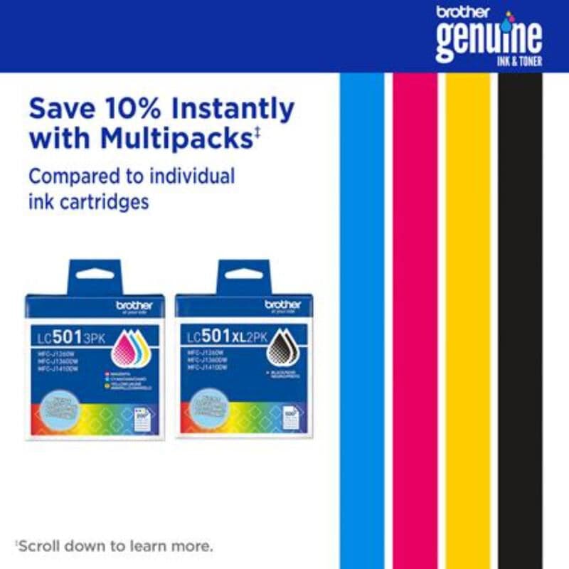 Brother LC501 Magenta Standard Yield Ink Cartridge, Prints up to 200 Pages (LC501M), , hires