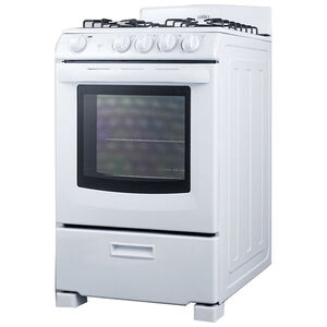 Summit 24 in. 2.9 cu. ft. Gas Range with 4 Sealed Burners - White, , hires