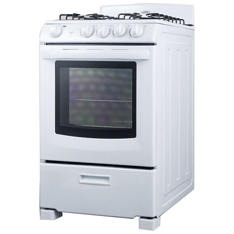 Summit 24 in. 2.9 cu. ft. Gas Range with 4 Sealed Burners - White, , hires