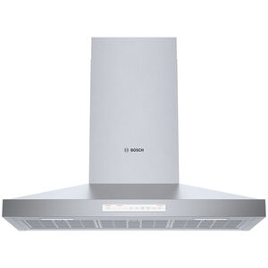 Bosch 500 Series 36 in. Chimney Style Range Hood with 4 Speed Settings, 600 CFM, Convertible Venting & 2 LED Lights - Stainless Steel, , hires