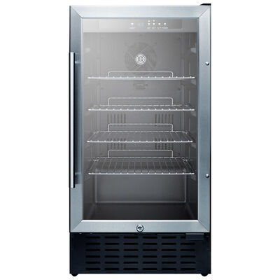 Summit 18 in. 2.7 cu. ft. Beverage Center with Adjustable Shelves & Digital Control - Stainless Steel | SCR1841BT1S