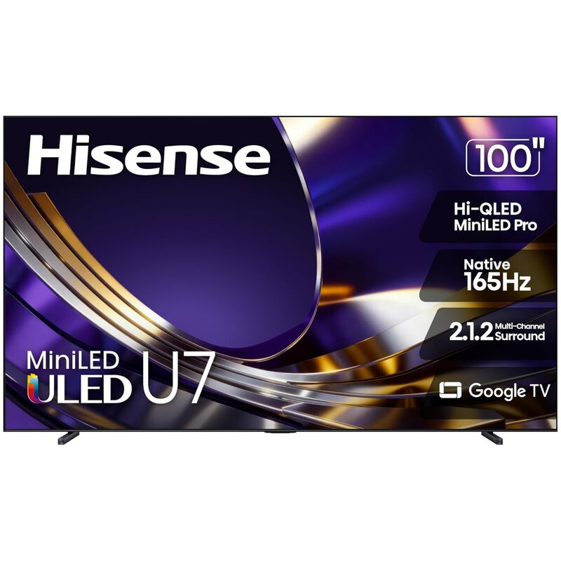 Hisense - 100" Class U7 Series ULED Mini-LED 4K UHD Smart Google TV, , hires