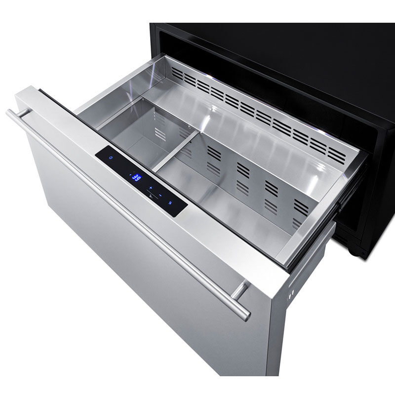 Summit 30 in. 2.5 cu. ft. Outdoor Single Refrigerator Drawer - Stainless Steel/Panel Ready, , hires