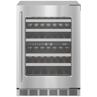 Thermador Masterpiece Series 24 in. Undercounter Wine Cooler with Wood Racks, Dual Temperature Zones & 41 Bottle Capacity - Stainless Steel | T24UW915RS