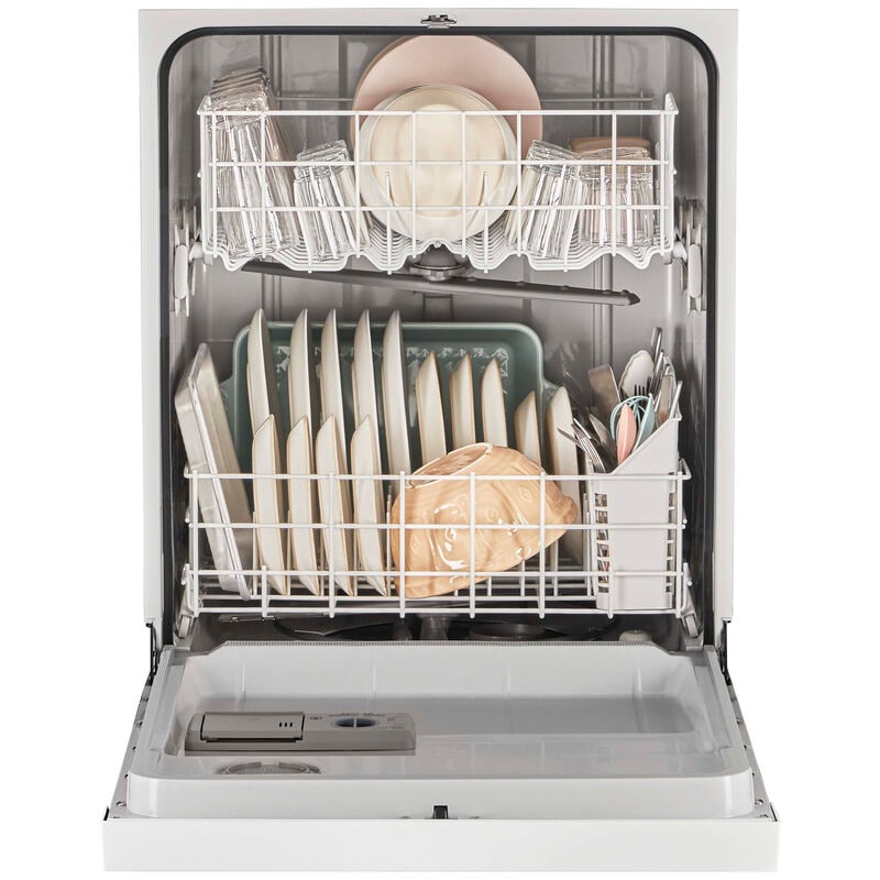 Whirlpool 24 in. Front Control Dishwasher with 59 dBa Sound Level & Pocket - White, White, hires