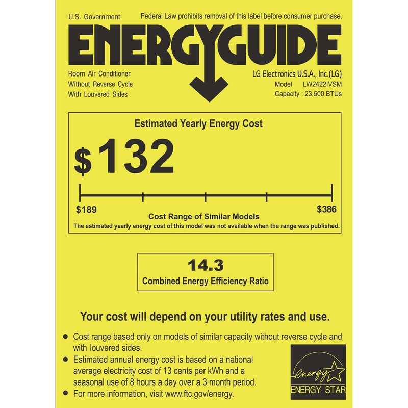 LG 23,500 BTU Smart Energy Star Window/Wall Air Conditioner with Dual Inverter, 4 Fan Speeds, Sleep Mode & Remote Control - White, , hires