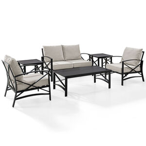 Crosley Kaplan 6 Piece Outdoor Loveseat Patio Furniture Set, Oil Rubbed Bronze with OatmealCushions, , hires