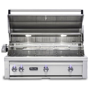 Viking 5 Series 36 in. 2-Burner Built-In Natural Gas Grill with Rotisserie, Sear Burner & Smoker Box - Stainless Steel, , hires