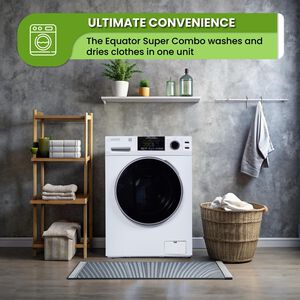 Equator 24 in. 1.9 cu. ft. Electric Front Load Vented/Ventless All-in-One Washer/Dryer Combo with Sanitize Cycle & Sensor Dry - White, White, hires