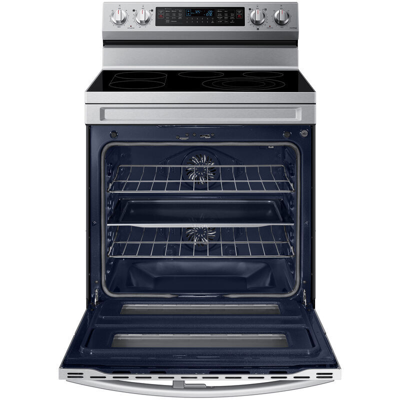Samsung 30 in. 6.3 cu. ft. Smart Air Fry Standard Convection Double Oven Electric Range with Radiant Burners & Griddle - Stainless Steel, Stainless Steel, hires