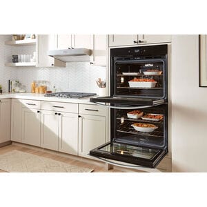 Whirlpool 27 in. 8.6 cu. ft. Smart Top Control Electric Double Wall Oven with Standard Convection - Black, , hires