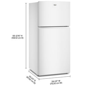 Whirlpool 30 in. 19.3 cu. ft. Top Freezer Refrigerator with Ice Maker - White, White, hires