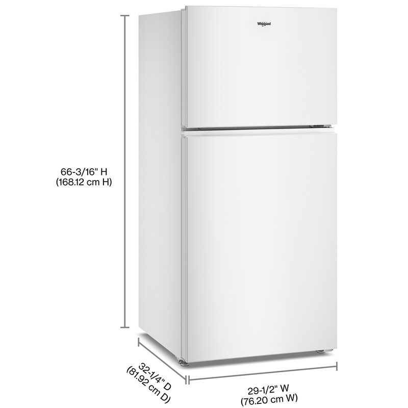 Whirlpool 30 in. 19.3 cu. ft. Top Freezer Refrigerator with Ice Maker - White, White, hires