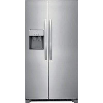Frigidaire 36 in. 25.6 cu. ft. Side-by-Side Refrigerator With External Ice & Water Dispenser - Stainless Steel | FRSS2623AS