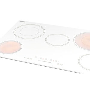 Summit 30 in. 5-Burner Electric Cooktop with Power Burner - White, , hires