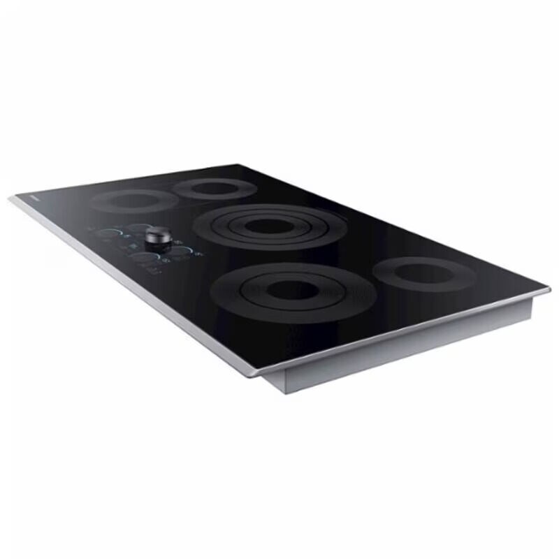 Samsung 36 in. 5-Burner Smart Electric Cooktop with Simmer Burner & Power Burner - Stainless Steel, Stainless Steel, hires