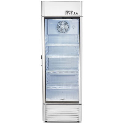 Premium Levella 26 in. 15.5 cu. ft. Beverage Center with Adjustable Shelves & Customizable Lightbox - Silver | PRF155DX