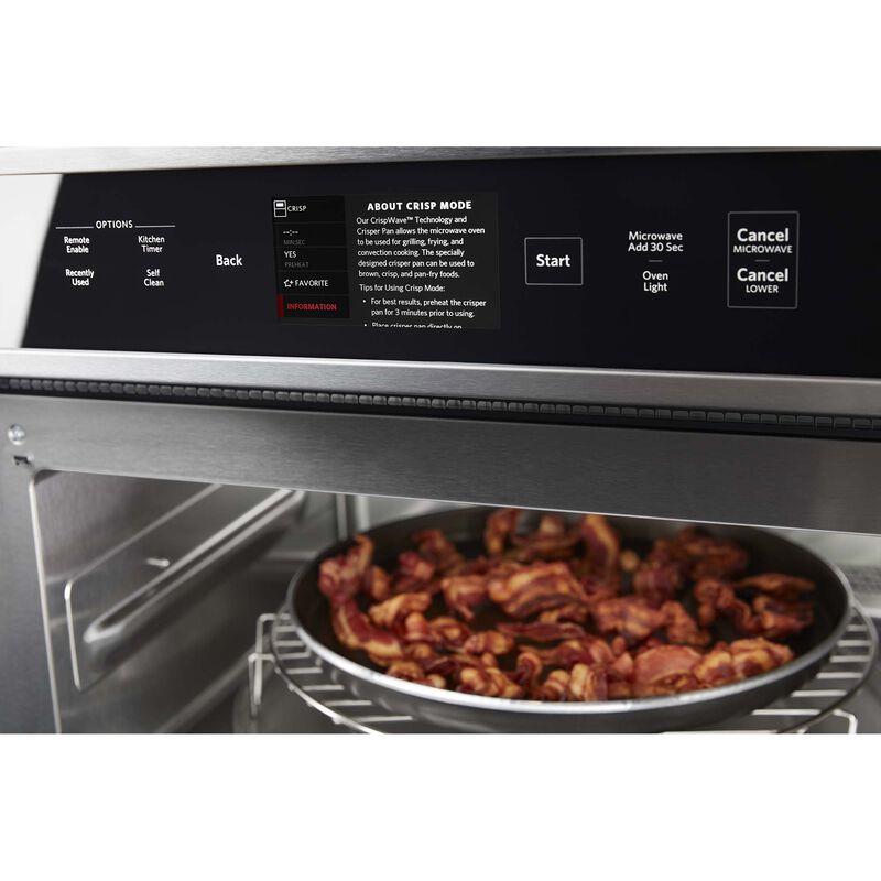KitchenAid 30 in. 6.4 cu. ft. Smart Speed/ Steam Electric Microwave/Wall Oven Combo with True European Convection - Stainless Steel, , hires
