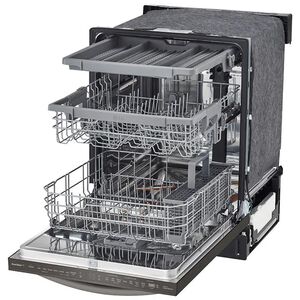 LG 24 in. Top Control Smart Dishwasher with 46 dBa Sound Level & Dynamic Dry - Black Stainless, Black Stainless, hires